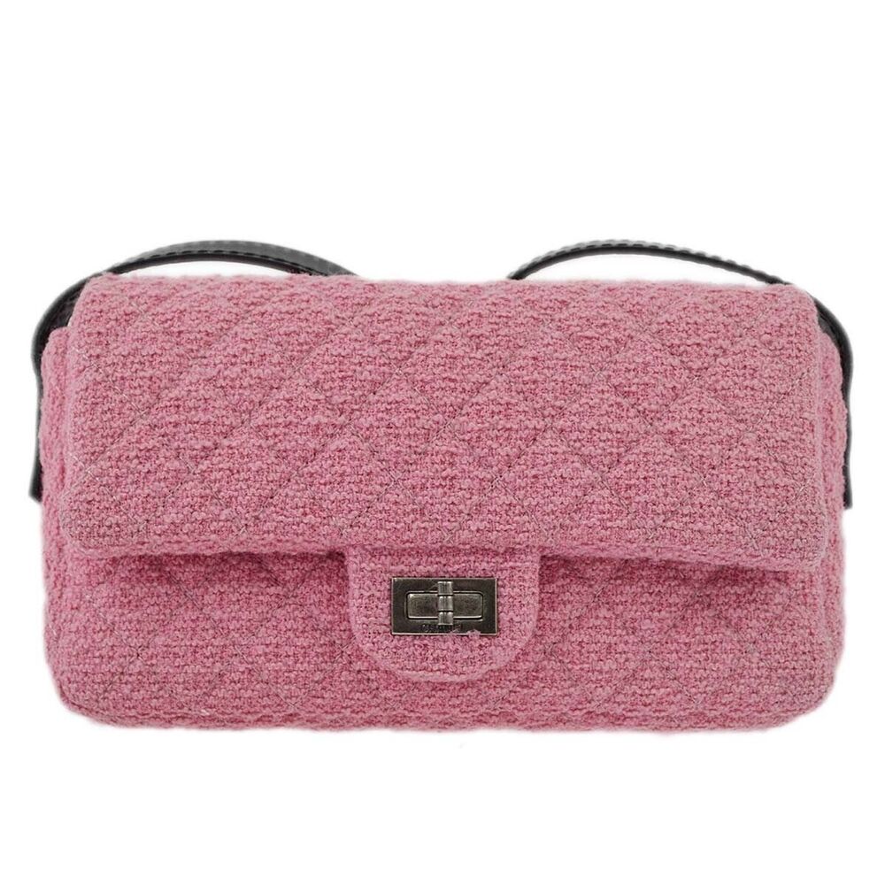 Chanel Pink Tweed Mademoiselle Lock #124883C28B - Picture 1 of 10